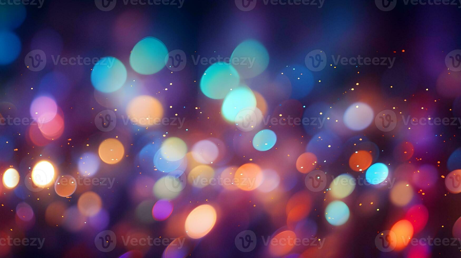 Neon abstract bokeh background, ai generative photo