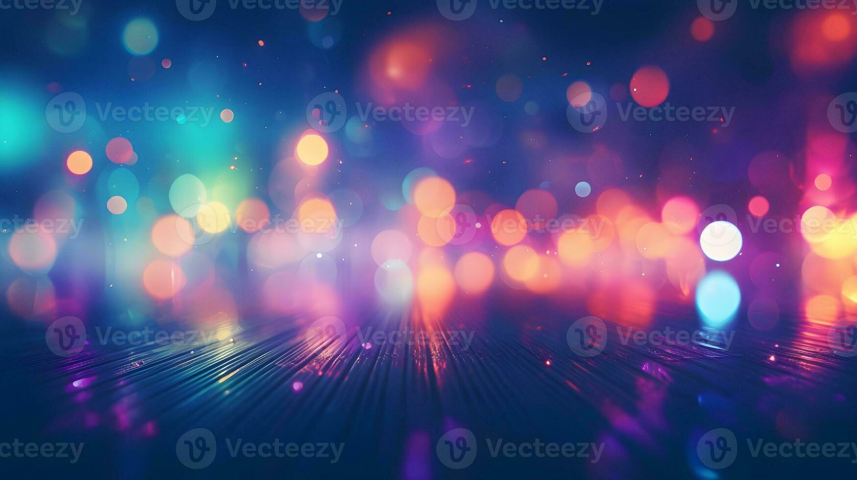 Neon abstract bokeh background, ai generative photo