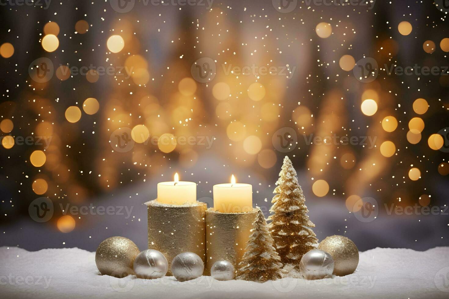 Christmas background, New Year's golden bokeh. ai generative photo