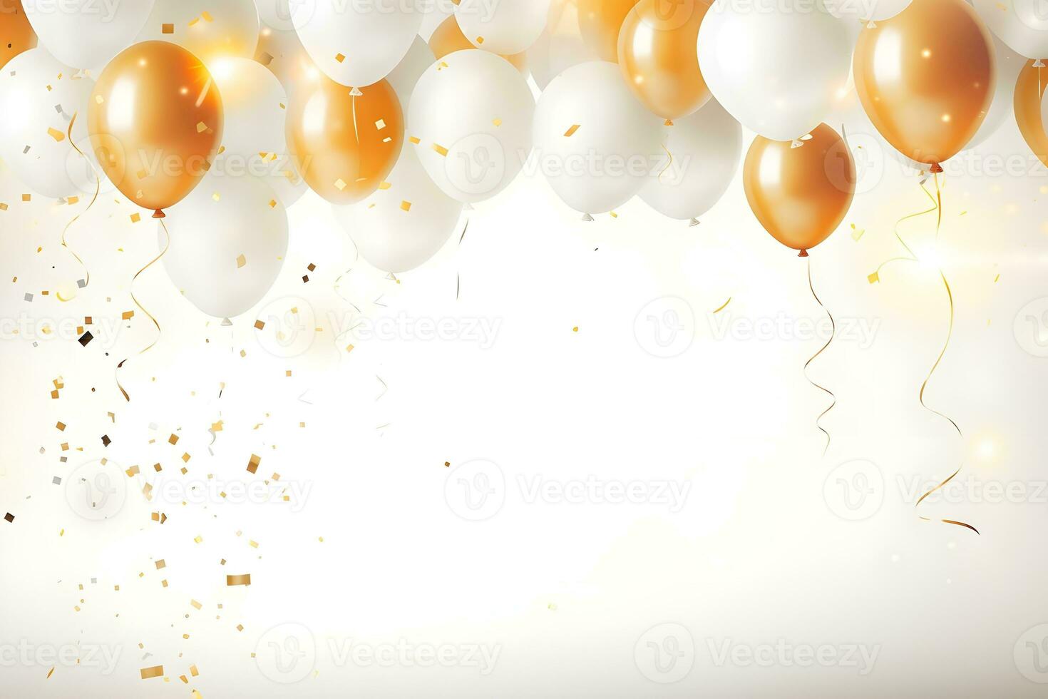 Party stylish decorations on white background, ai generative photo