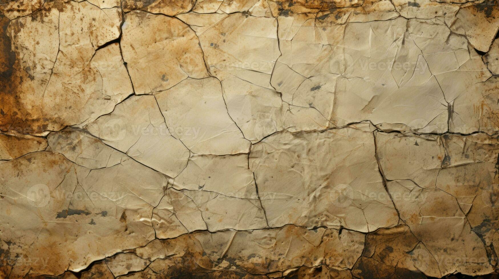Torn vintage paper aged distressed sepia HD texture background Highly Detailed AI Generative photo