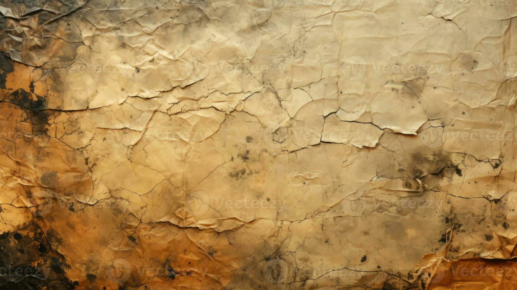 Torn vintage paper aged distressed sepia HD texture background Highly Detailed AI Generative photo