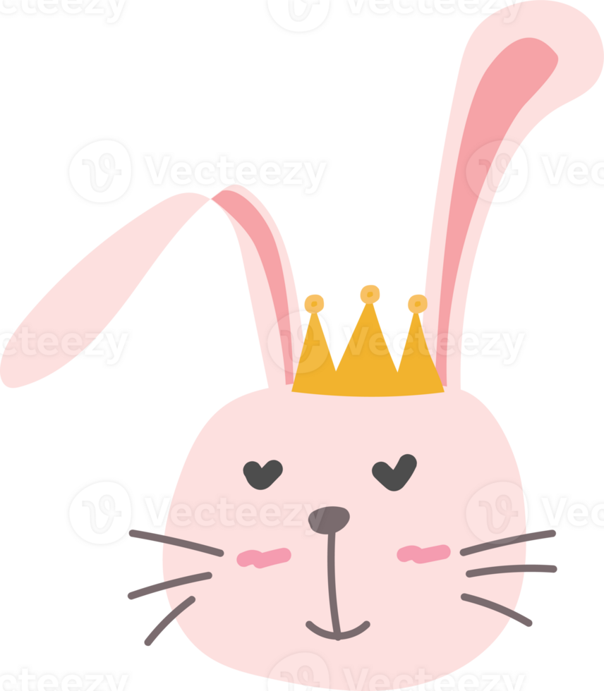 Cute bunny cartoon doodle. png