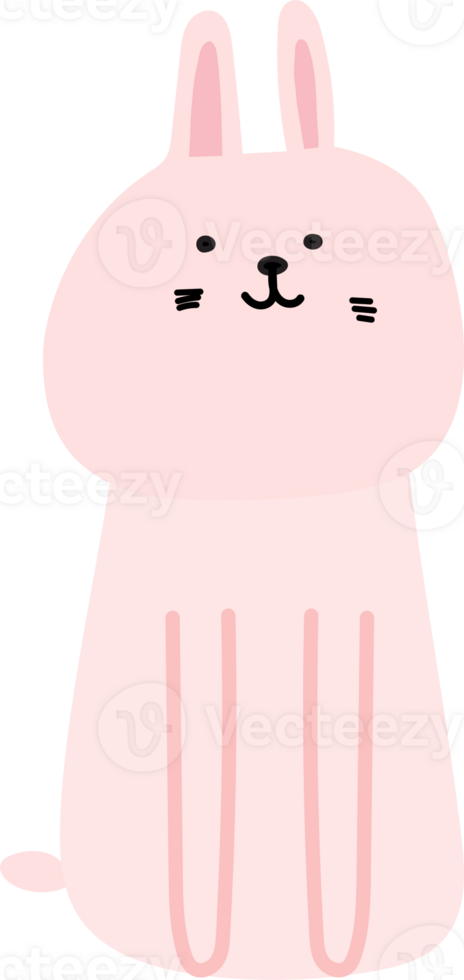 Cute bunny cartoon doodle. png