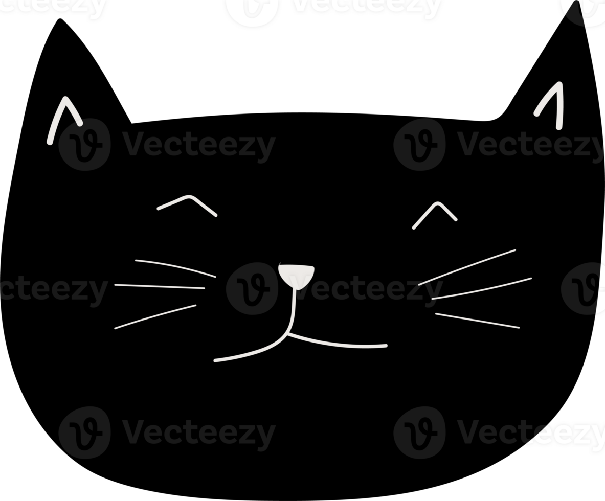 Cute cat cartoon doodle. png