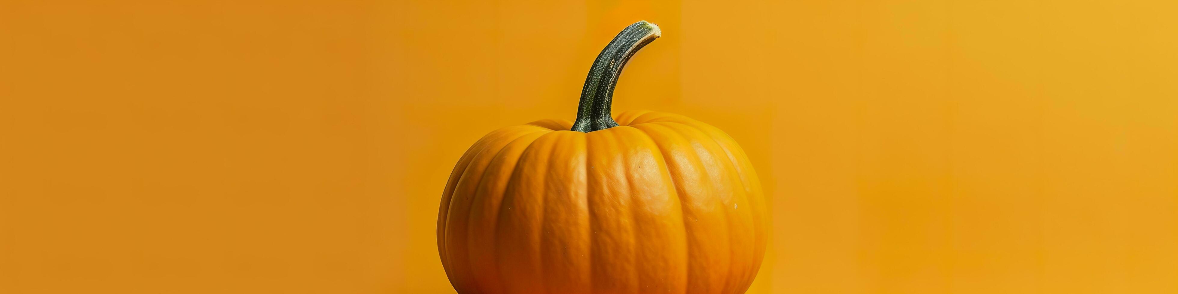 un calabaza en contra un amarillo antecedentes. generativo ai foto