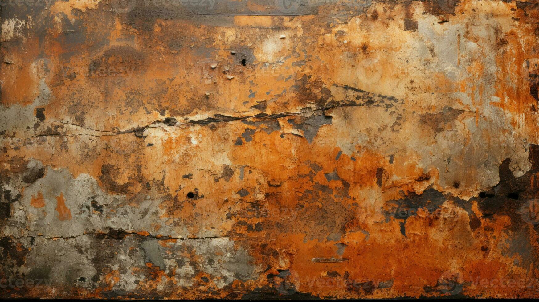 Rusted metal surface weathered aged orange brown HD texture background Highly Detailed AI Generative photo