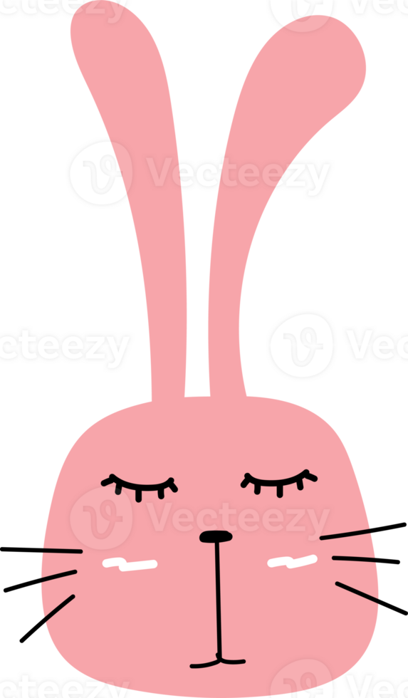 Cute bunny cartoon doodle. png