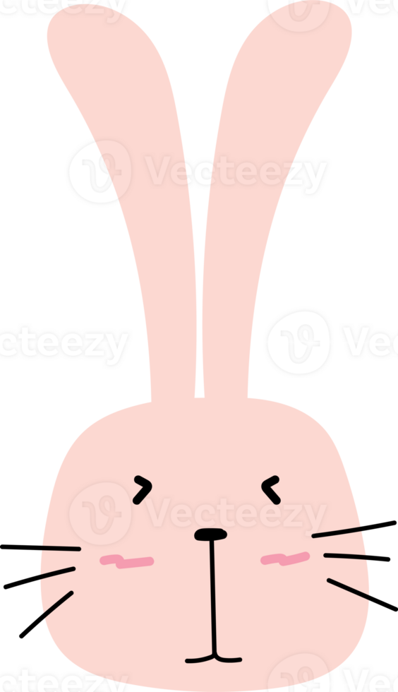 Cute bunny cartoon doodle. png