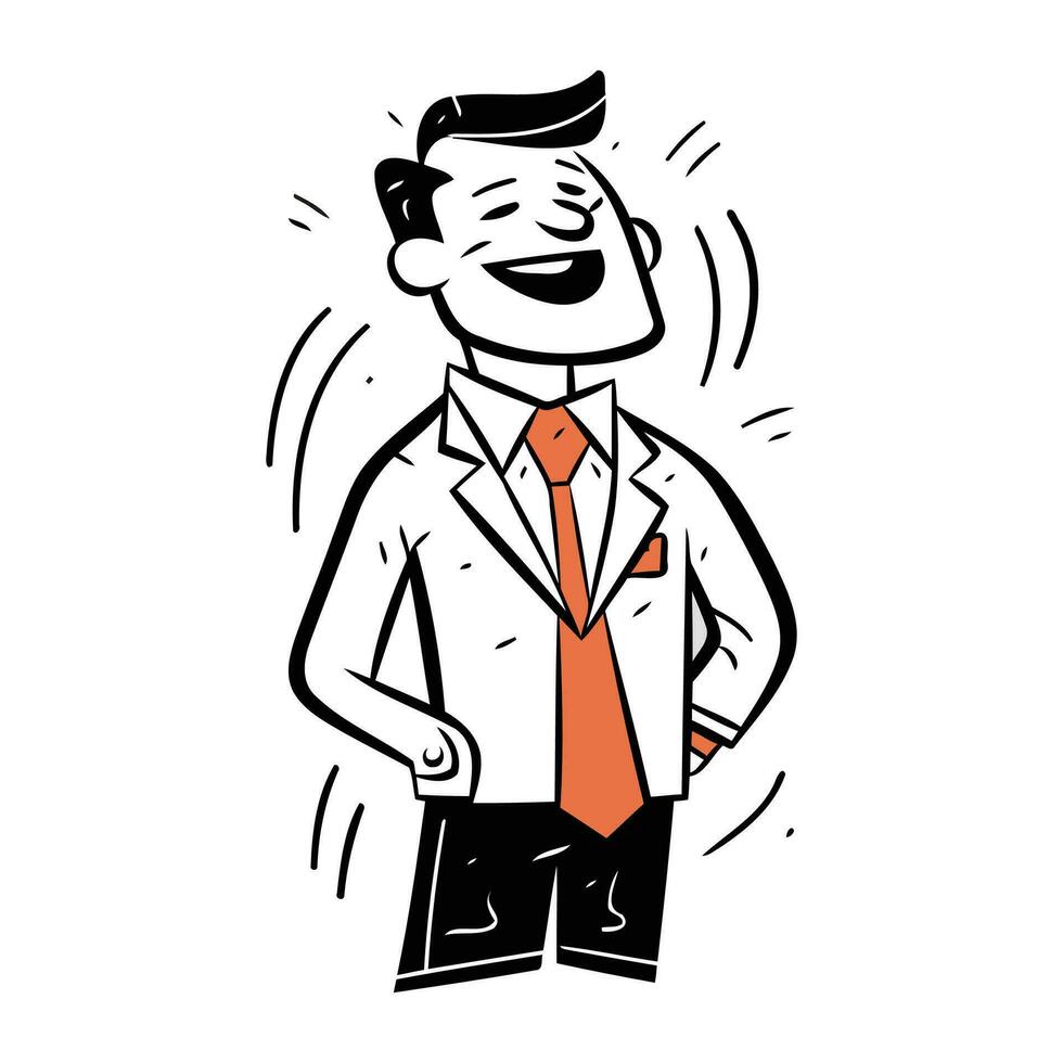 vector ilustración de un hombre en un negocio traje con un dolor de cabeza.