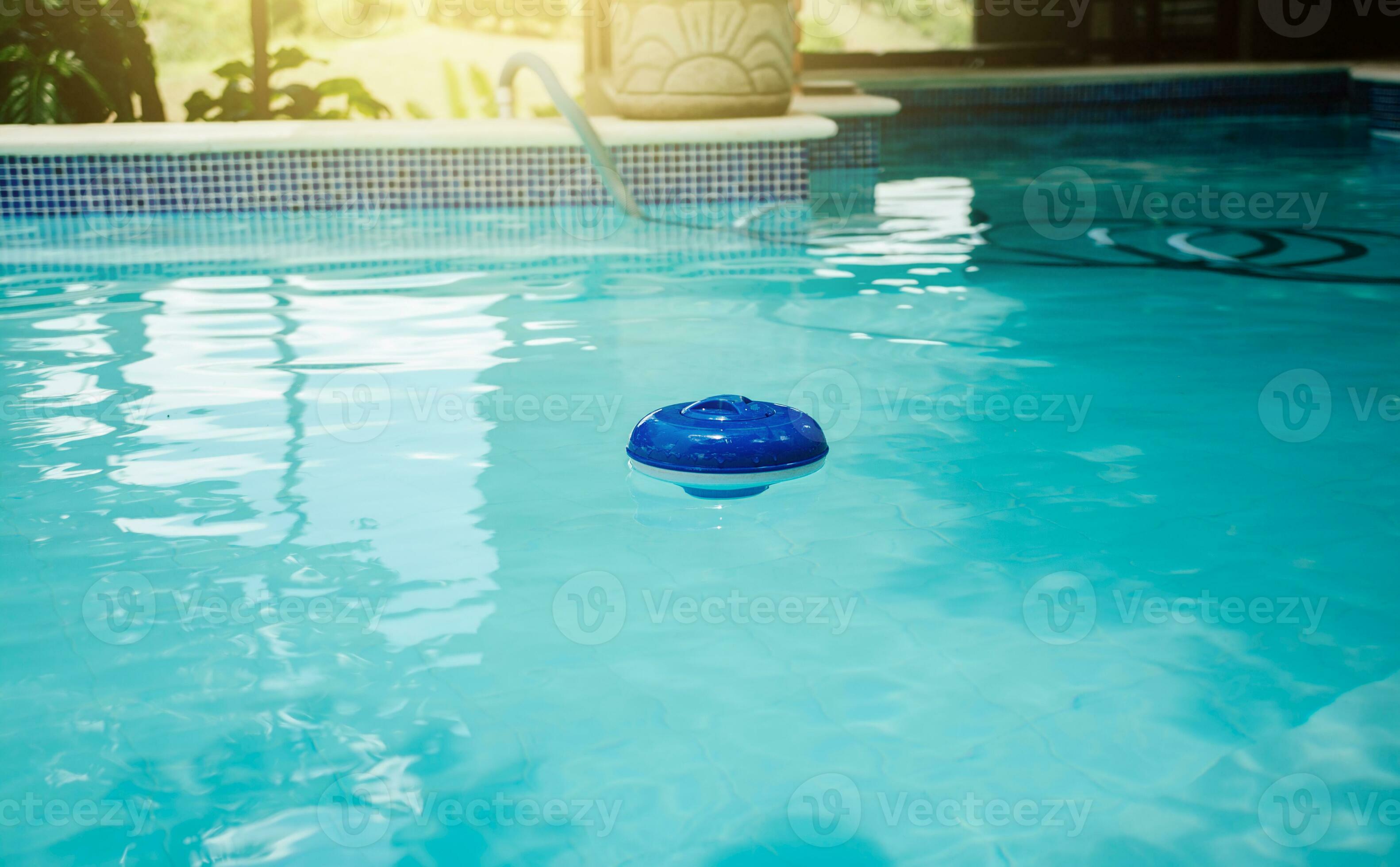 A chlorine float in a swimming pool. Dosing float for swimming pool
