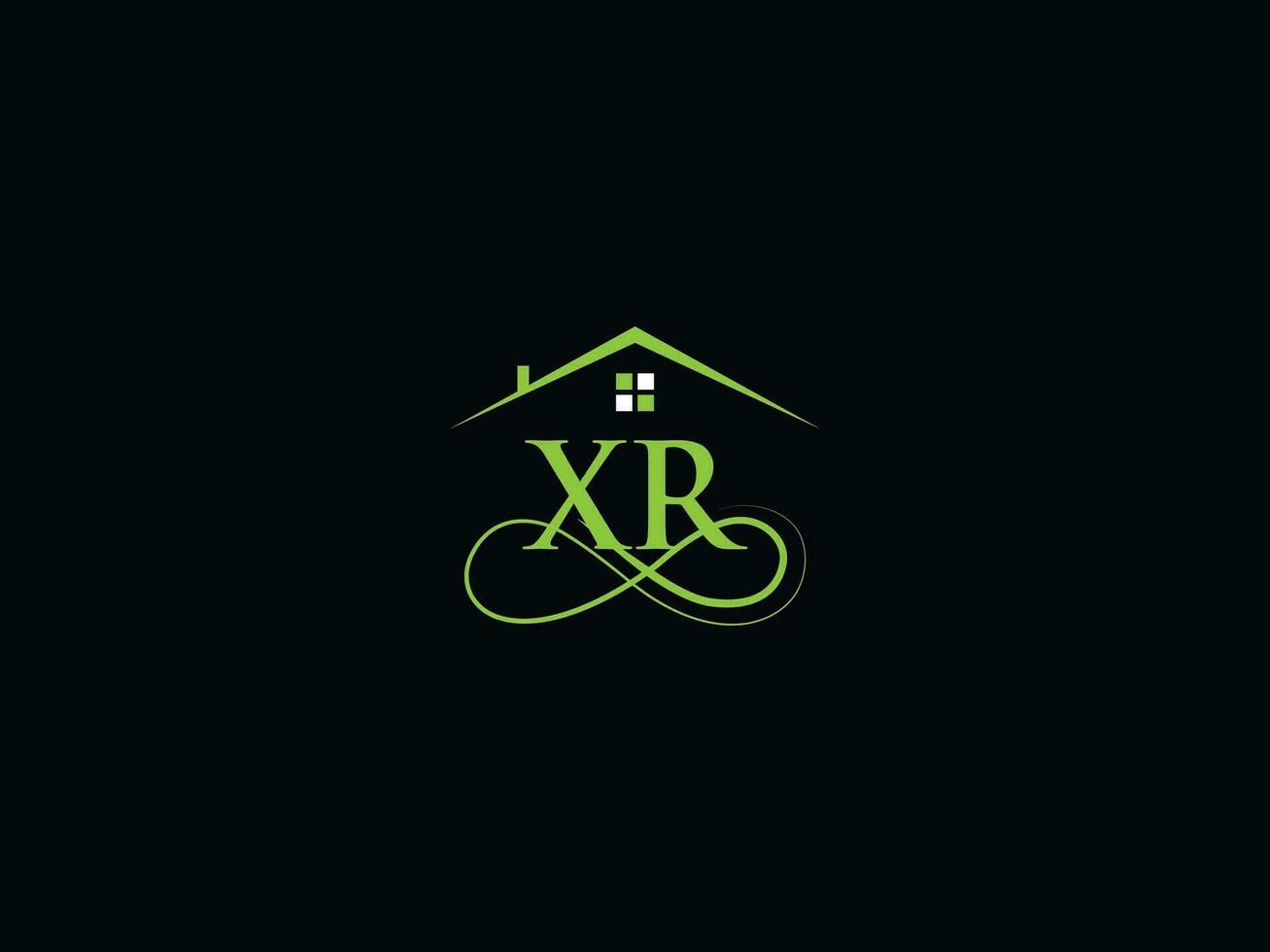 Minimalist Building Xr Logo Image, Real Estate Xr rx Logo Icon Vector