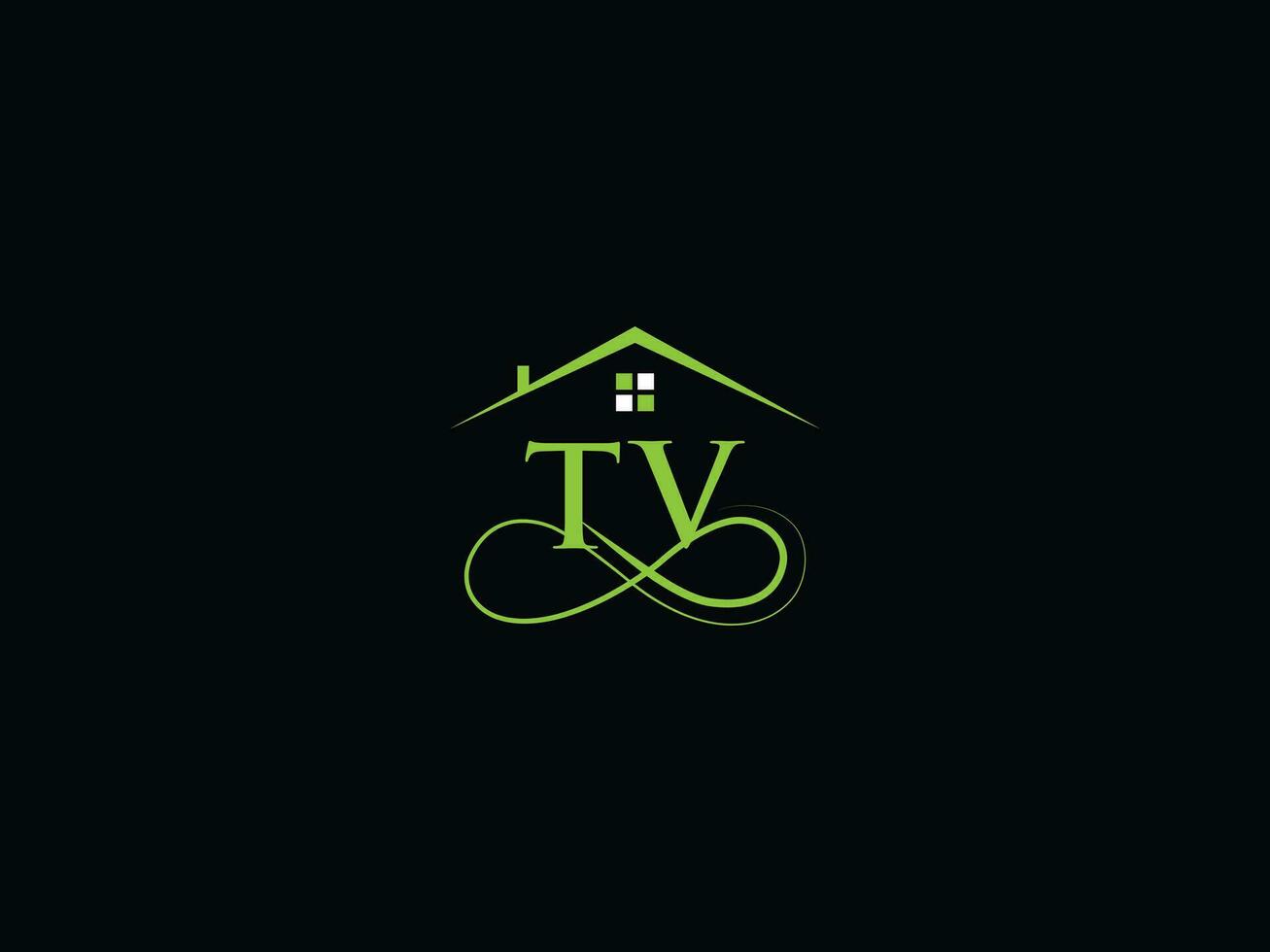 moderno edificio televisión logo icono, lujo televisión real inmuebles logo letra vector