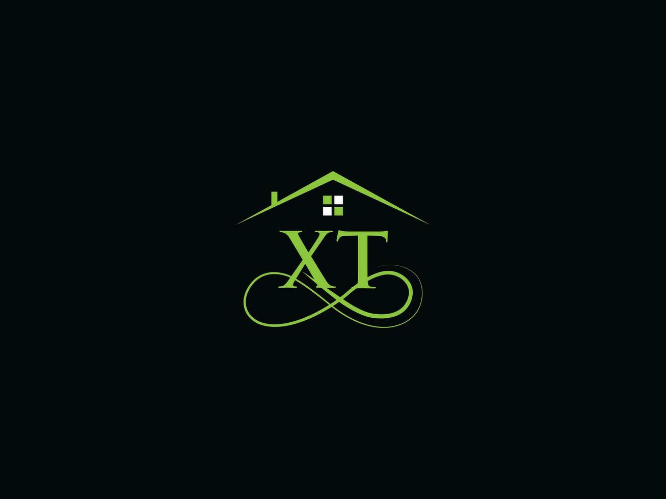Minimalist Building Xt Logo Image, Real Estate Xt tx Logo Icon Vector