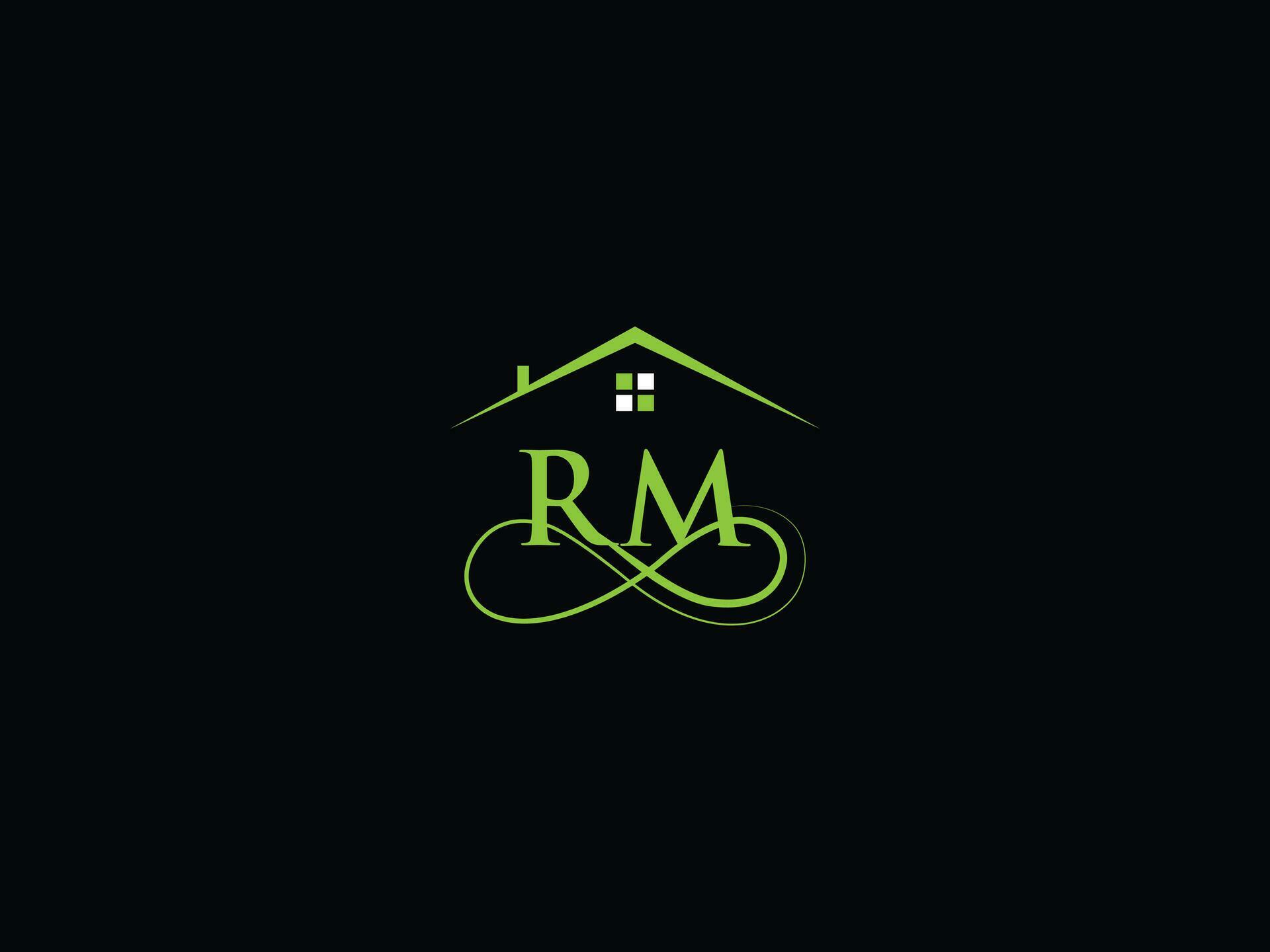 Luxury Building Rm Logo Icon Vector, Minimalist RM Real Estate Logo
