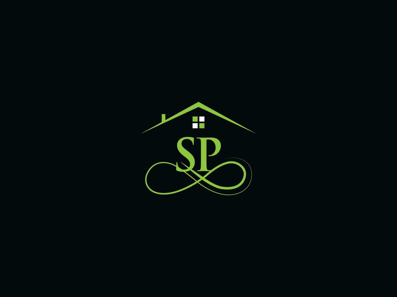 Real Estate Sp Luxury Logo, Minimalist Building SP Logo Icon For House vector