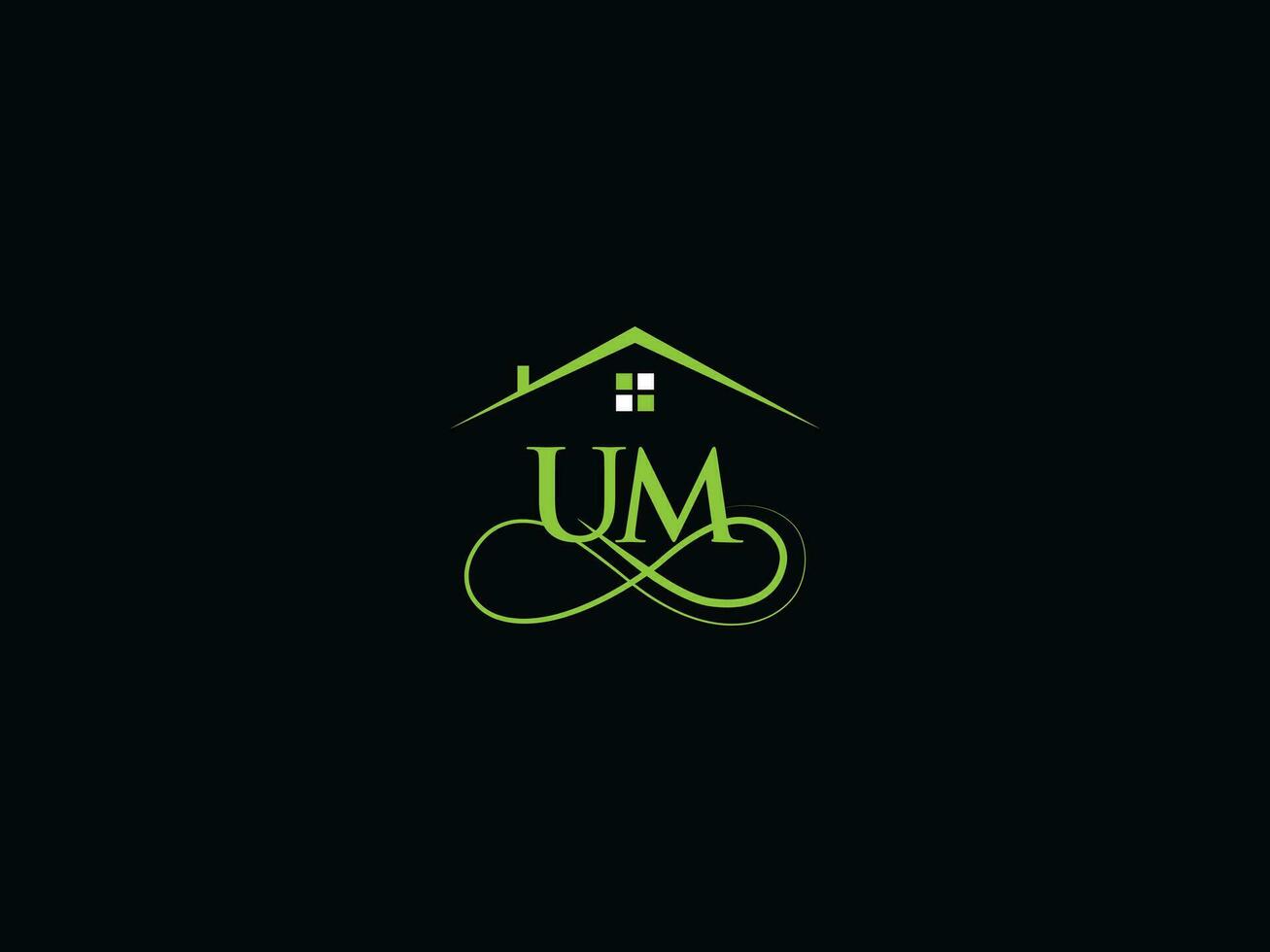 Abstract Building Um Logo Vector, Initial UM Real Estate Business Logo vector