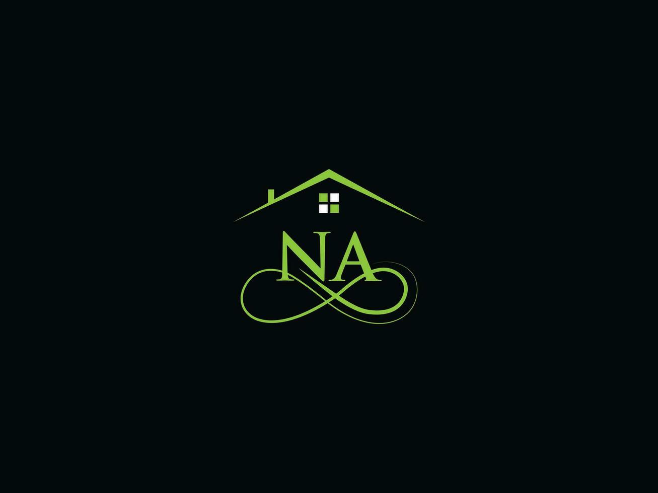 Real Estate Na Logo Image, Luxury NA Modern Building Letter Logo vector
