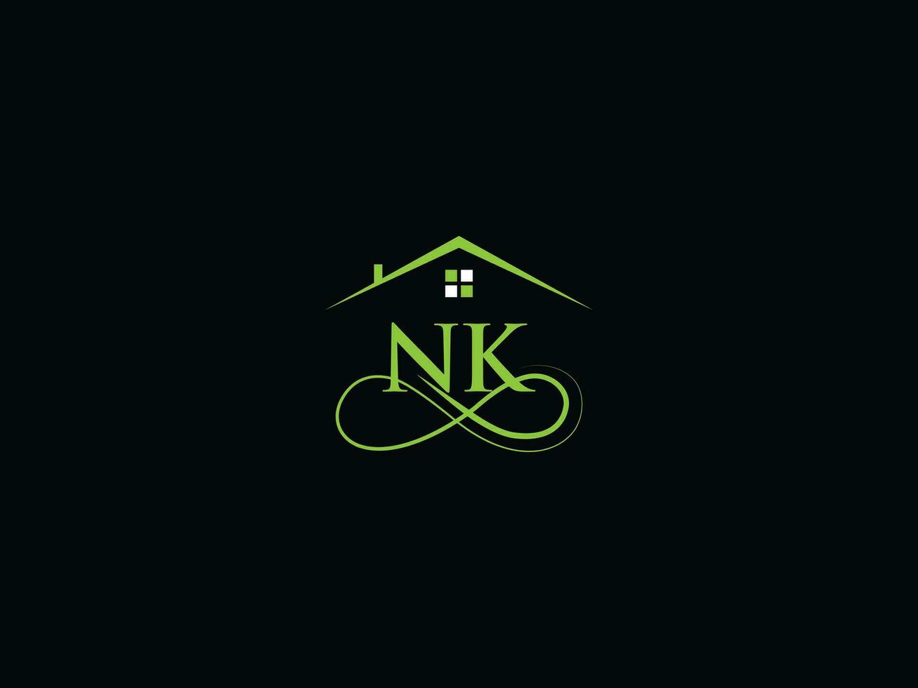 Real Estate Nk Logo Image, Luxury NK Modern Building Letter Logo vector
