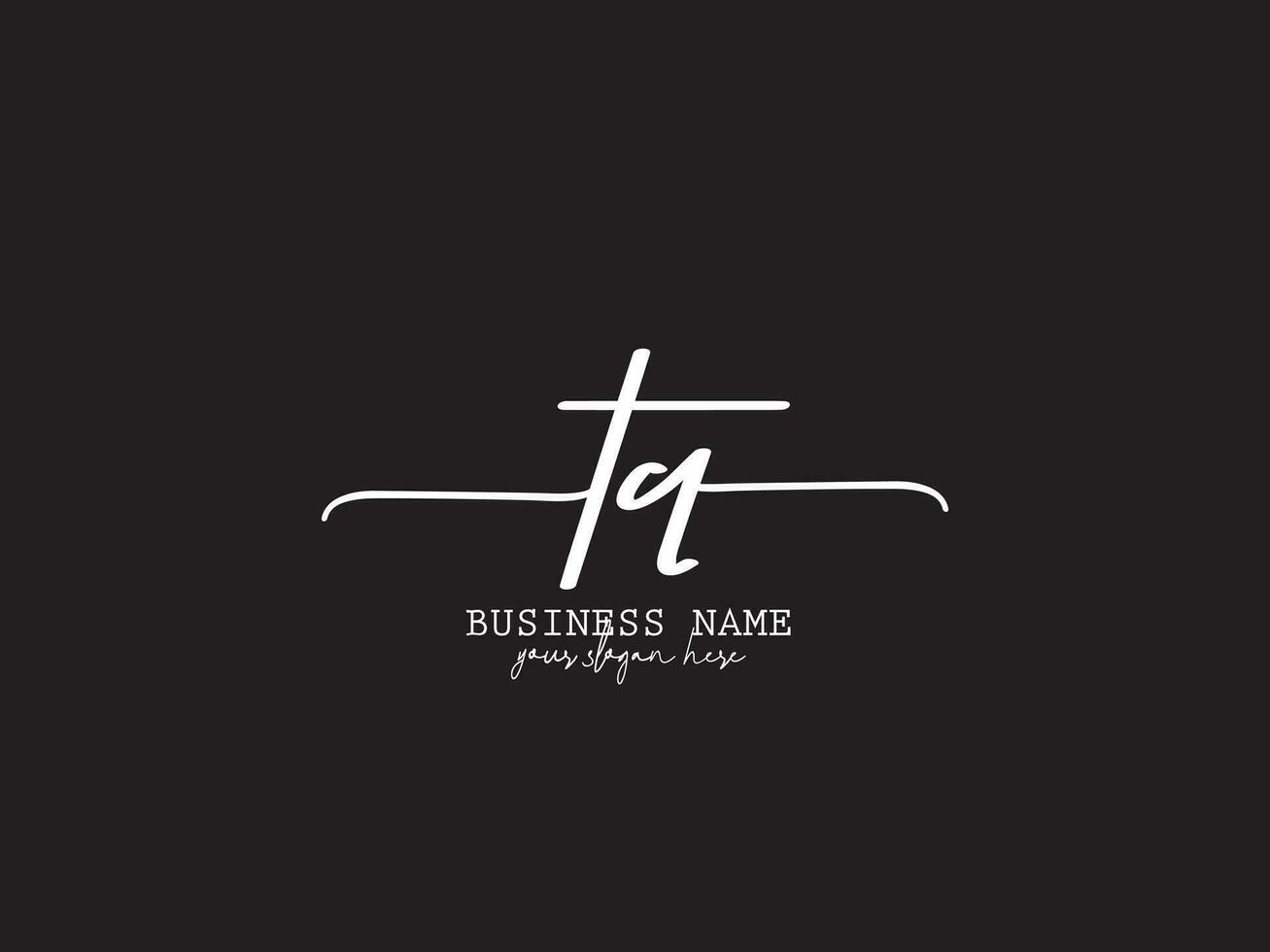 Modern Tq Feminine Logo Icon, Signature TQ Logo Letter Design vector