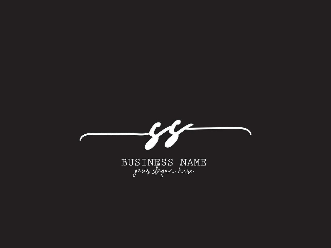 Signature Ss Logo Art, Minimalist SS Luxury Logo Icon Vector