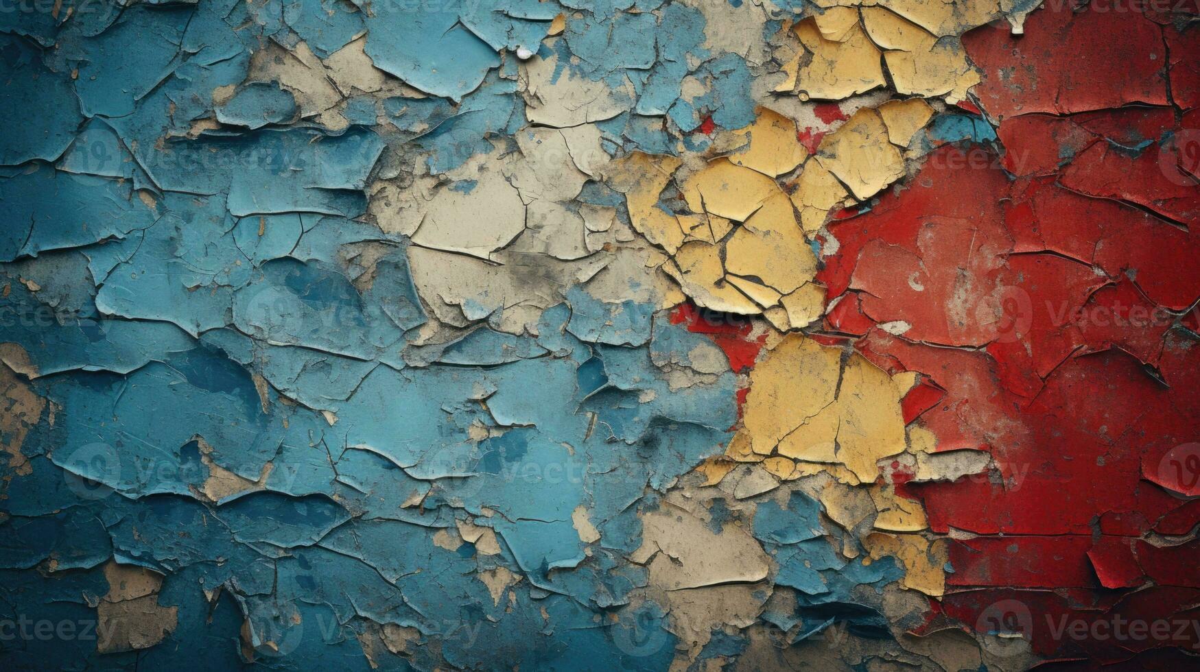 A wall with peeling paint revealing layers on Building HD texture background Highly Detailed AI Generative photo