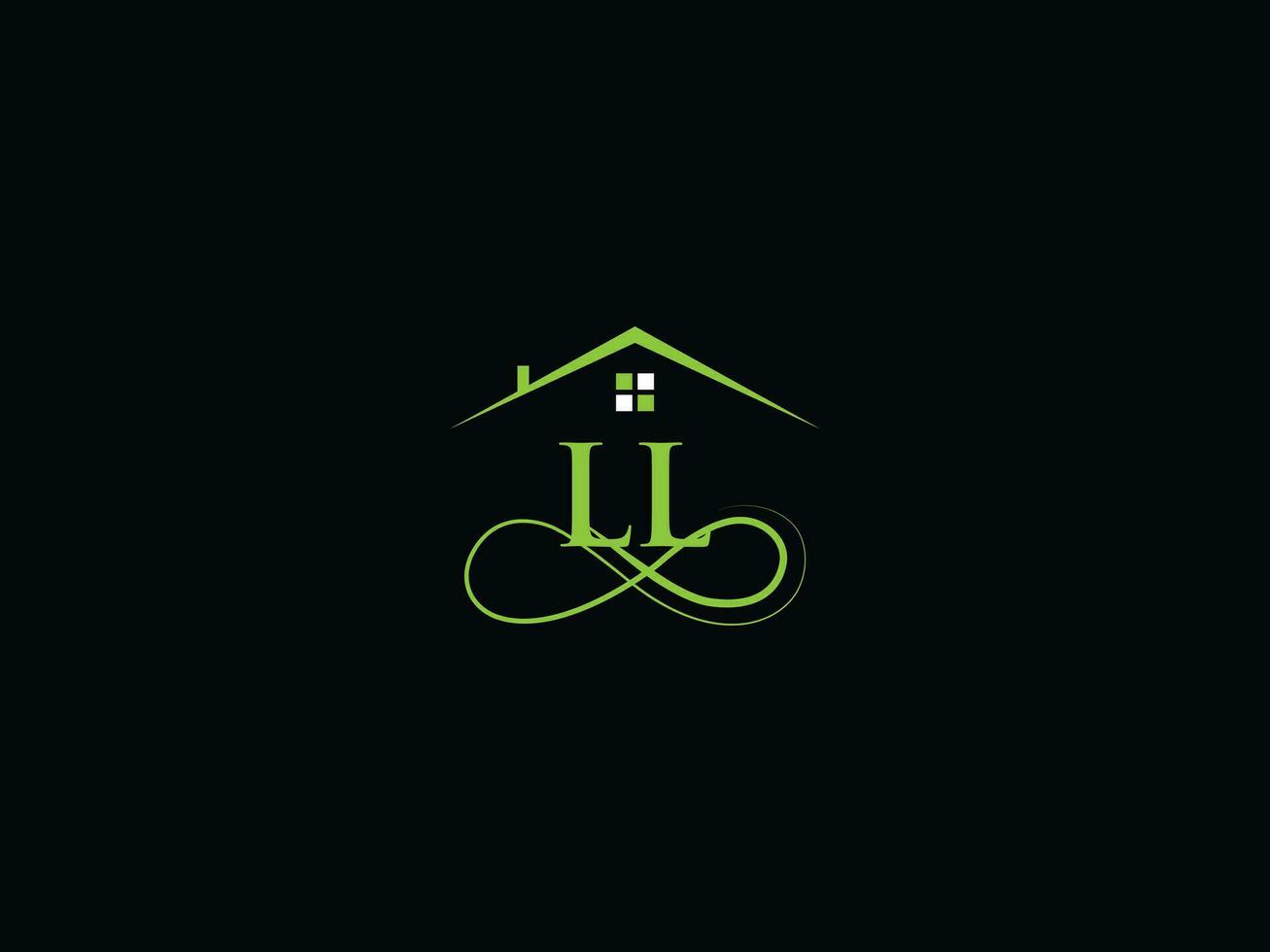 resumen ll logo edificio, lujo ll real inmuebles letra logo icono vector