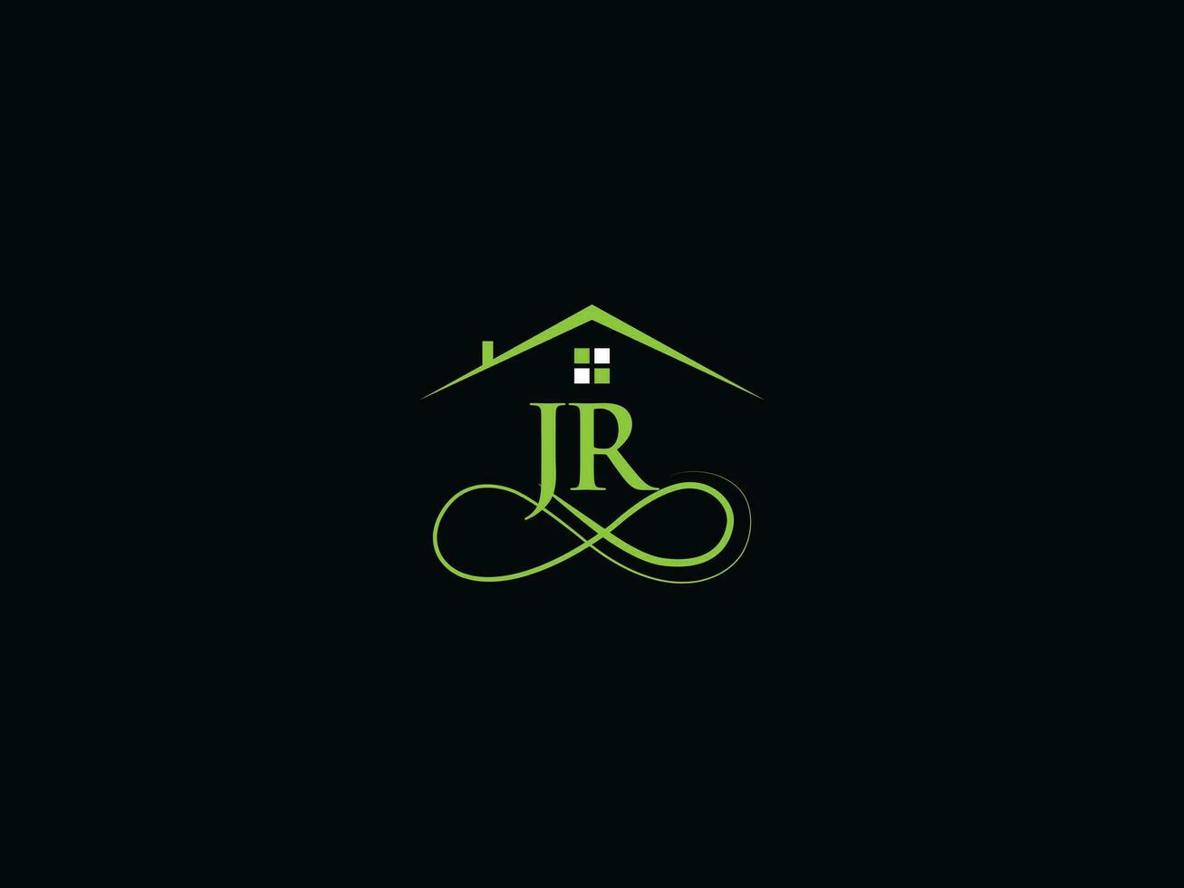 Modern Jr Logo Icon Vector, Monogram JR Logo Icon For Your Building Business vector