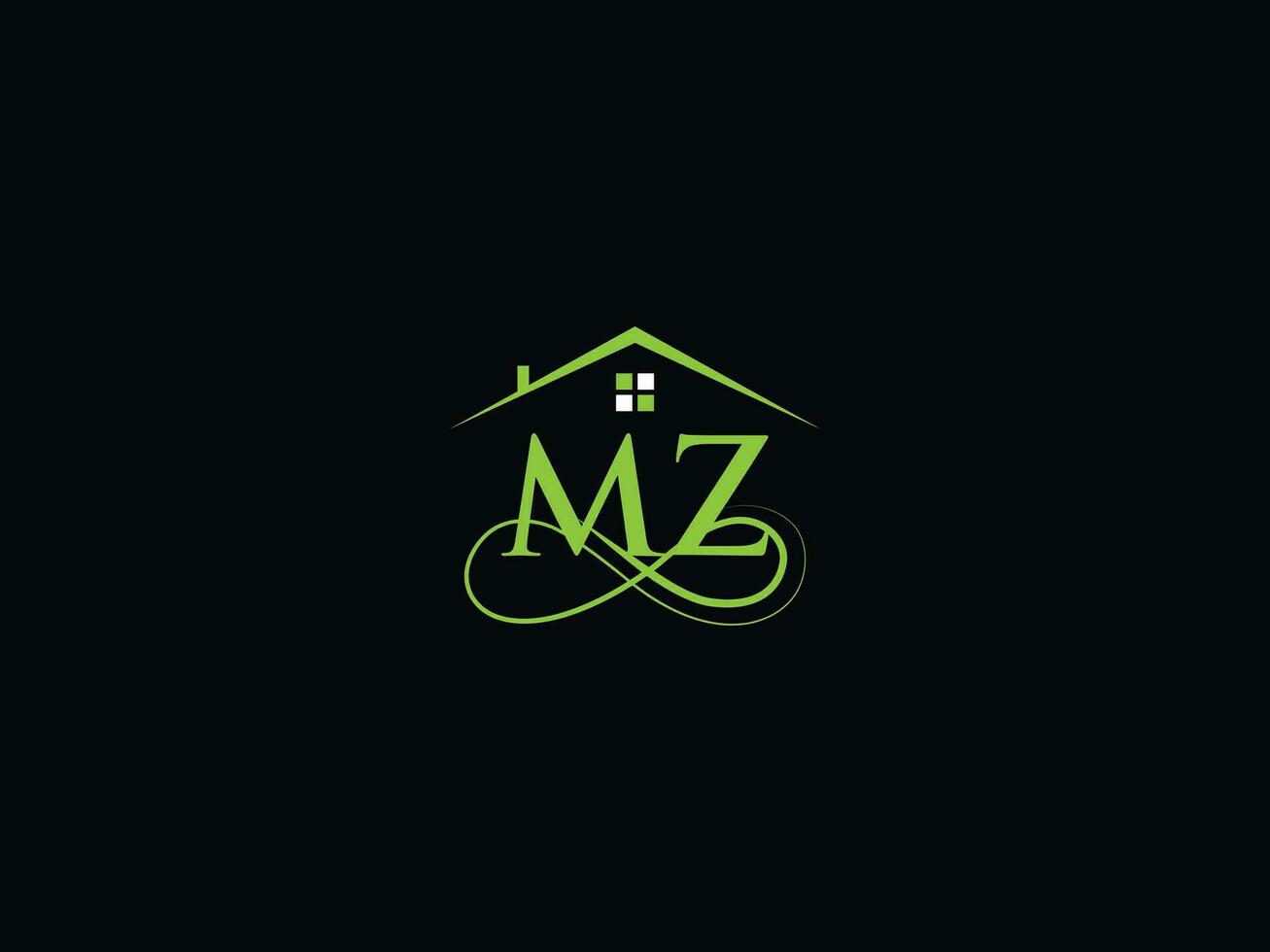 Creative Mz Building Logo, Modern Real Estate MZ Logo Letter Vector