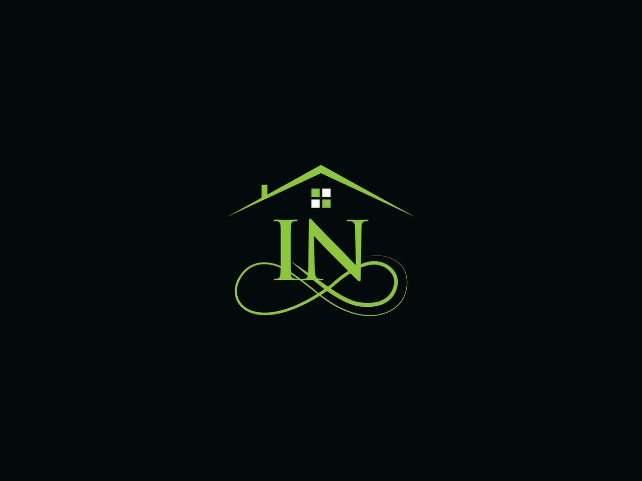 monograma en real inmuebles logo, moderno en logo icono vector para tu casa