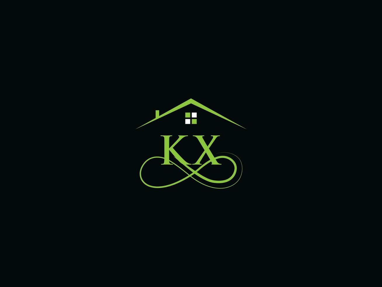 monograma kx edificio logo icono, real inmuebles kx logo letra diseño vector