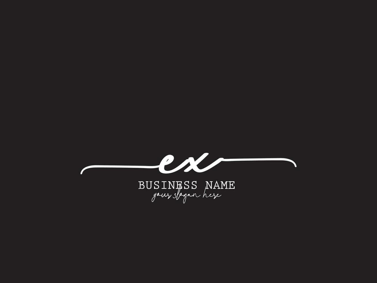 Luxury Ex Signature Letter Logo, Modern Feminine Ex Logo Icon Design vector