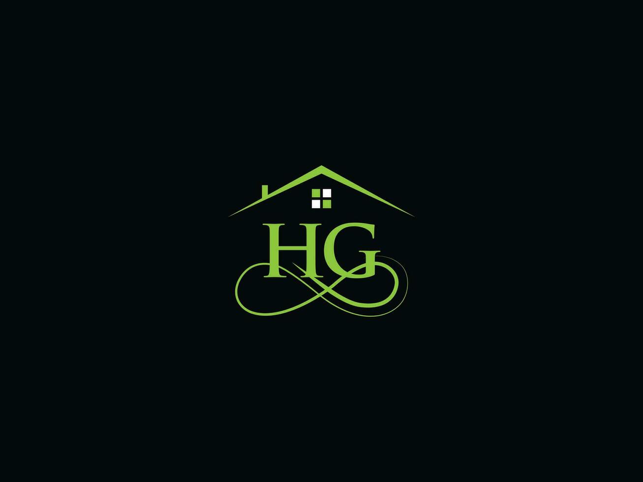 Typography Hg Building Logo, Initial HG Luxury Real Estate Logo For You vector