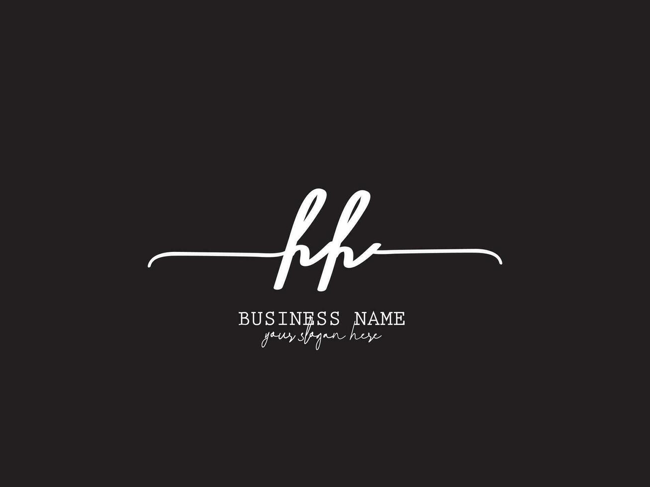 Feminine Hh Signature Logo, Apparel HH Typography Luxury Letter Logo Branding vector