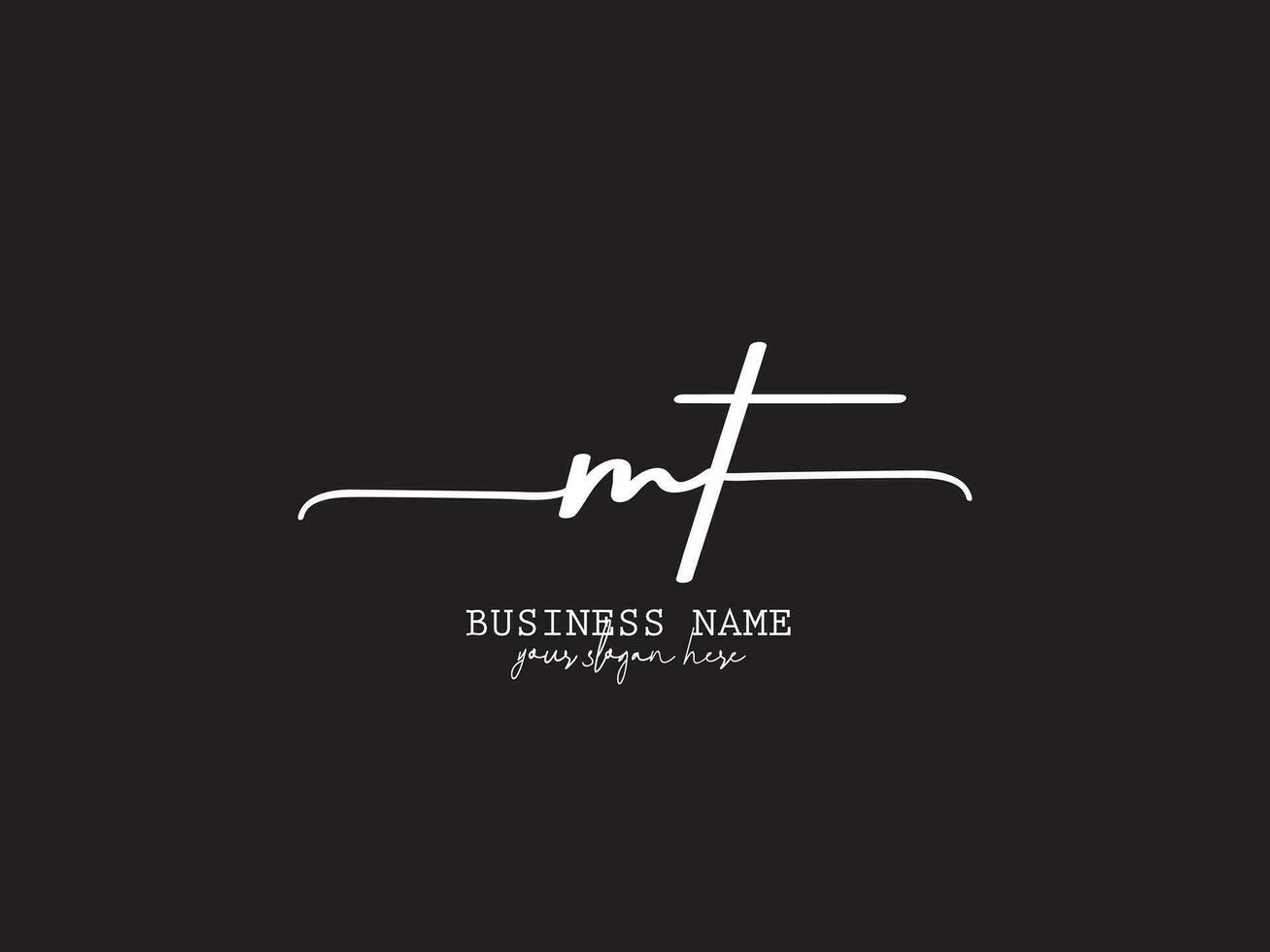 Minimal Mt Logo Icon, Feminine MT Signature Logo Letter vector