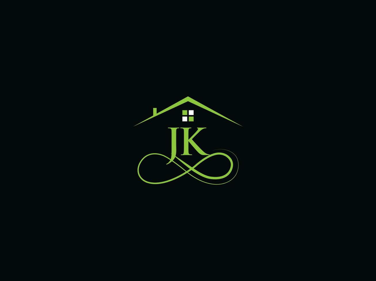 Modern Jk Logo Icon Vector, Monogram JK Logo Icon For Your Building Business vector