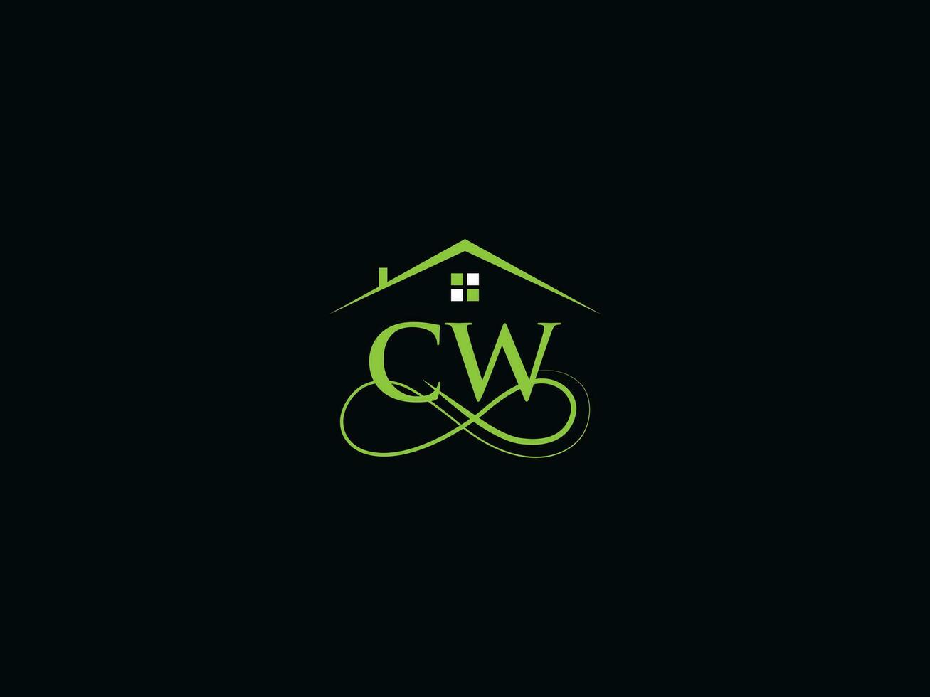 Real Estate Cw Logo Vector, Luxury CW Building  Logo For Business vector