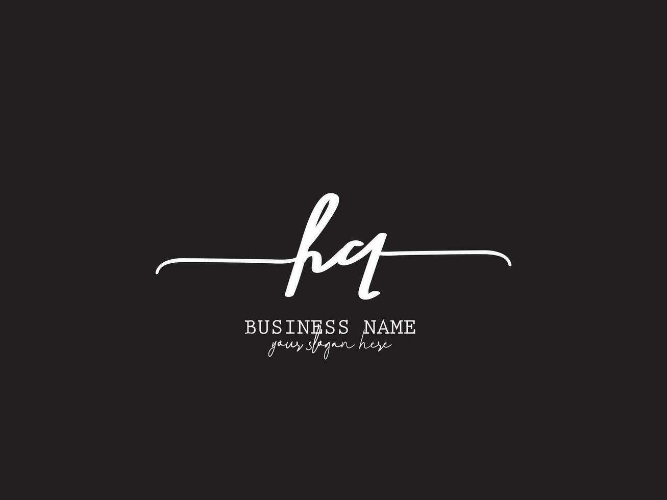 Feminine Hq Signature Logo, Apparel HQ Typography Luxury Letter Logo Branding vector