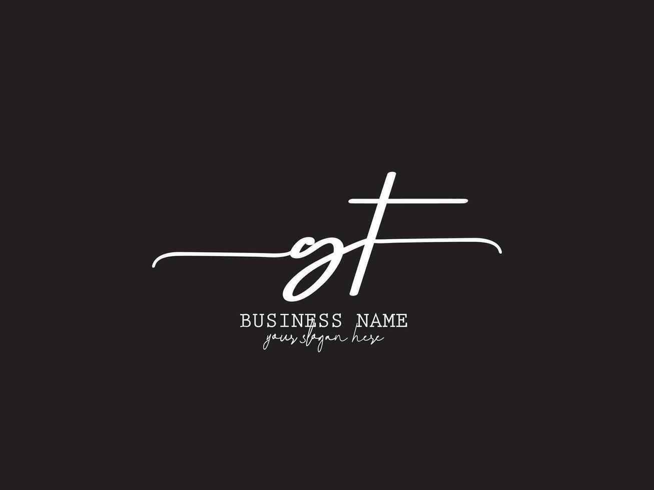 Gt Signature Logo, Initial GT Luxury Fashion Logo Branding For You vector