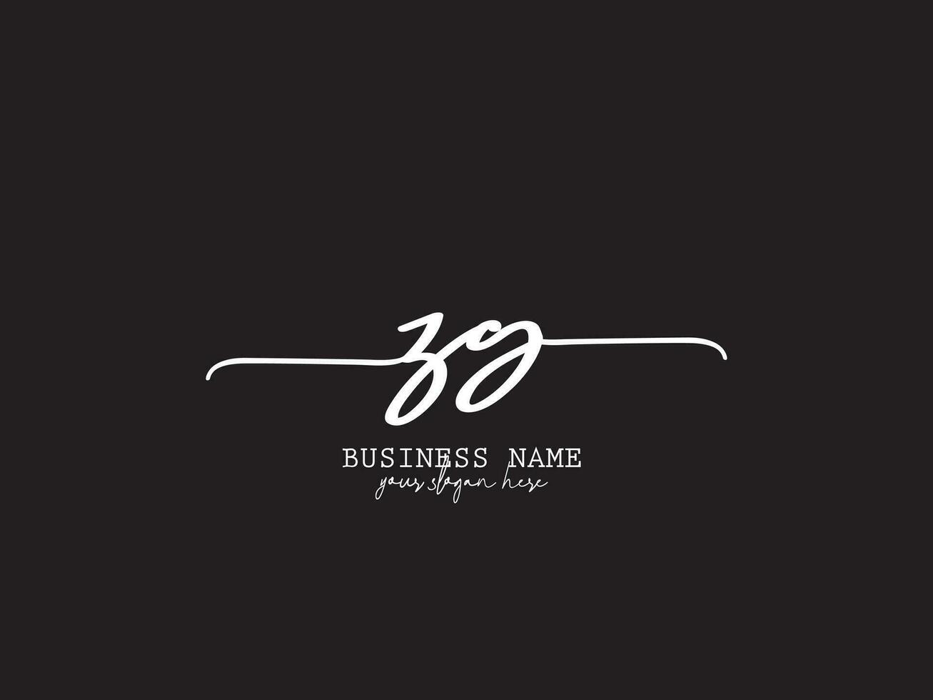 Monogram Zg Logo Image, Signature Zg gz Feminine Luxury Logo Letter vector