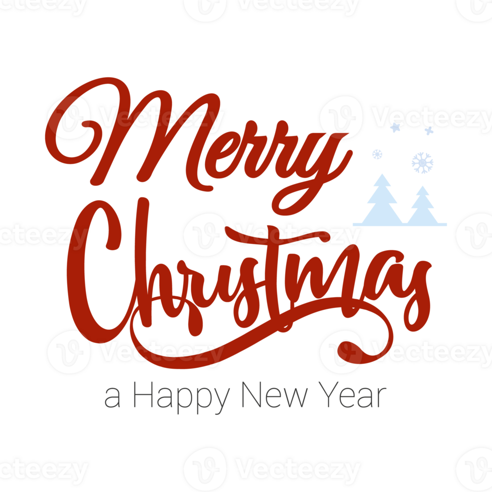 Merry christmas and Happy New Year. Lettering design card template. png