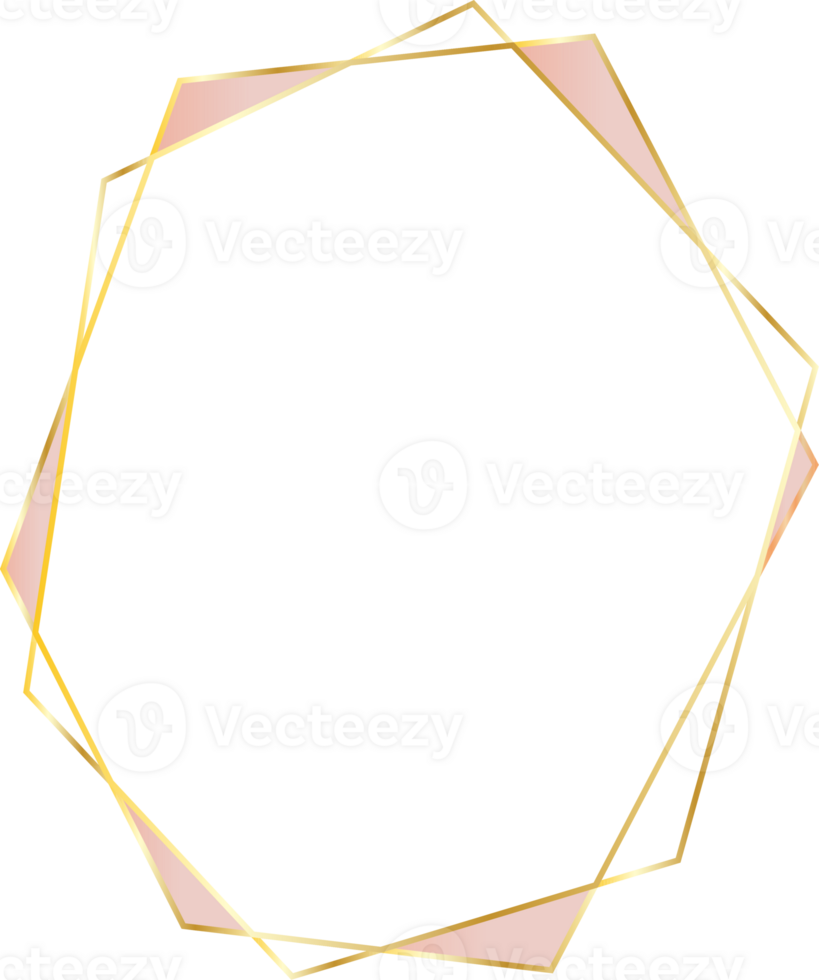 Gold geometric frame. png