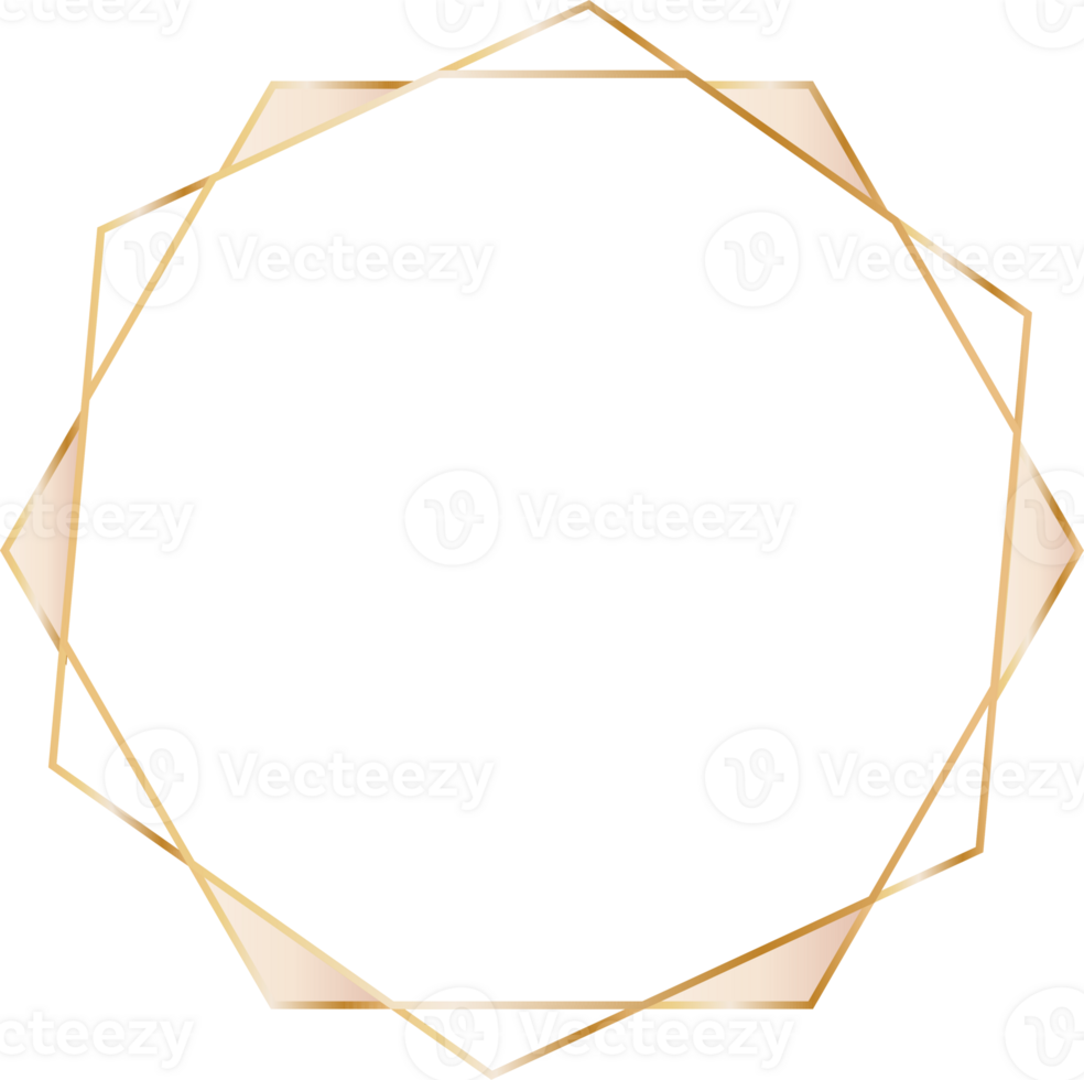 Gold geometric frame illustration. png