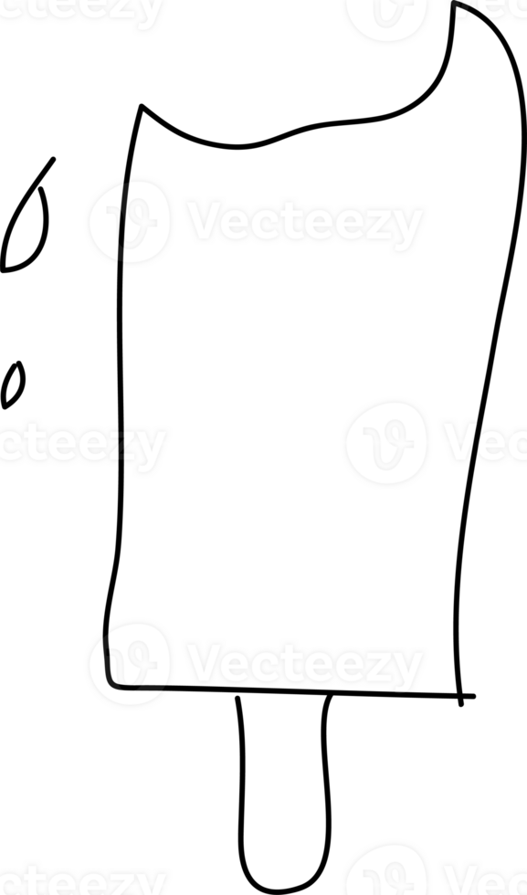 Ice cream line hand drawn doodle. png