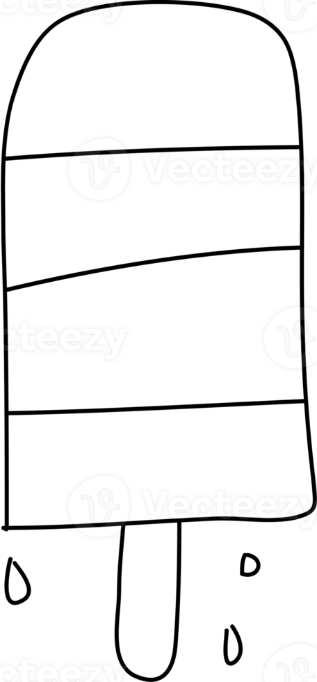 Ice cream line hand drawn doodle. png