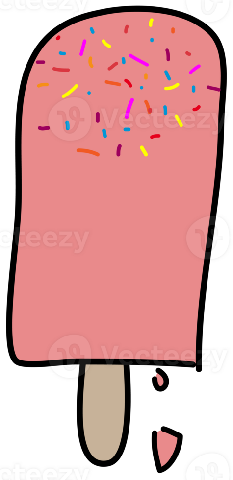 Ice cream cartoon doodle. png