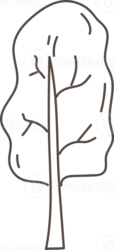 Tree line hand drawn doodle. png