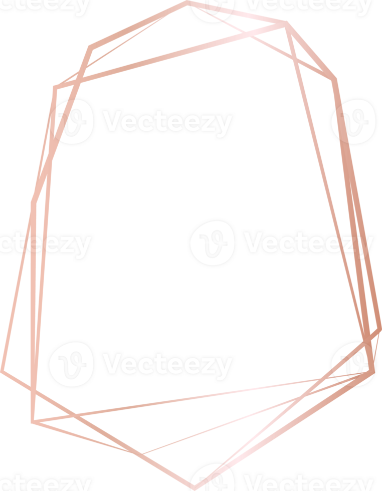 Rosa ouro geométrico quadro, Armação ilustração. png