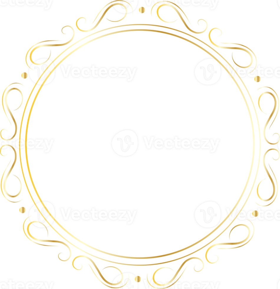 oro il giro montatura per decorazione, trasparente sfondo png