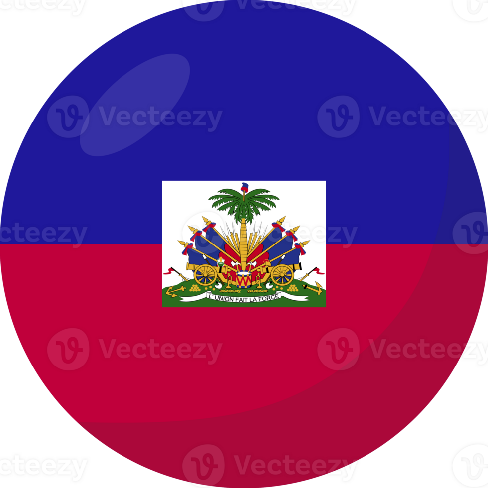 Haiti flag circle 3D cartoon style. png
